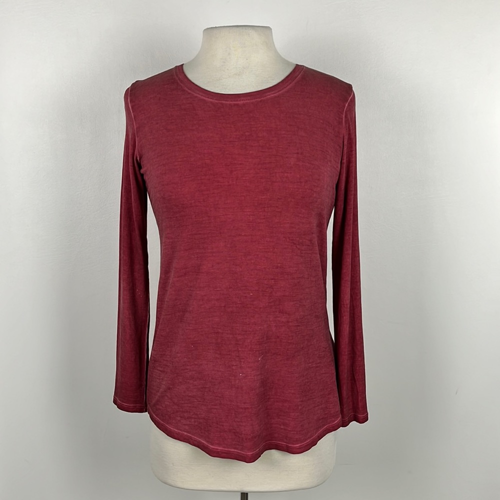 Majestic Filatures, Women’s washed red long sleeve top, size 1 (small)